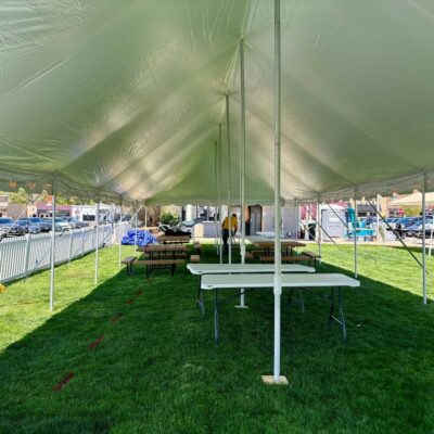 20x60 Pole Tent Inside