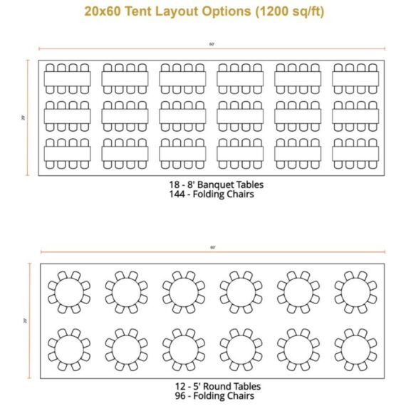 20x60 High Peak Tent (20x40, 20x20)