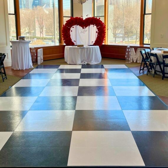 "Modern" Black & White Checkerboard Dance Floor