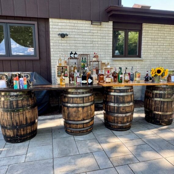 Epoxy River Whiskey Barrel Bar
