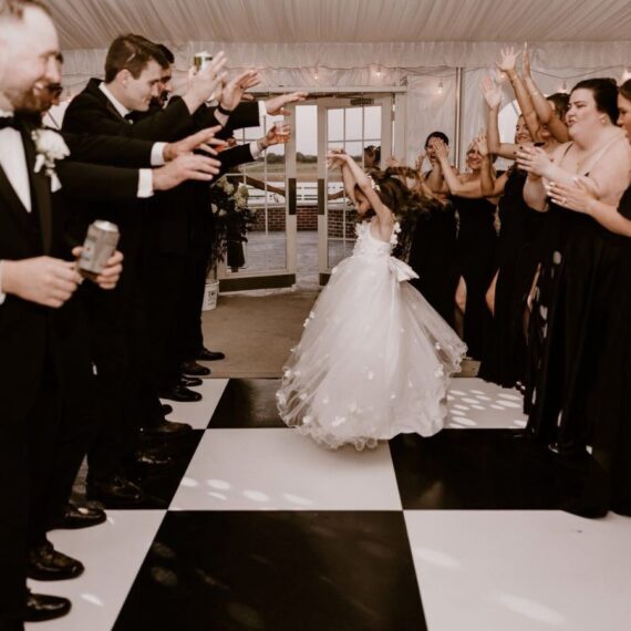 "Modern" Black & White Checkerboard Dance Floor