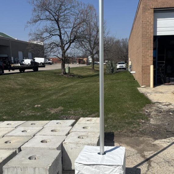 Concrete Block String Light Pole