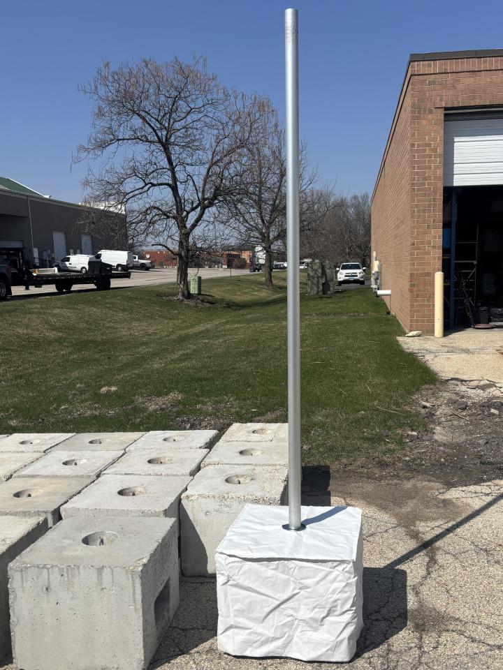 Concrete Block String Light Pole